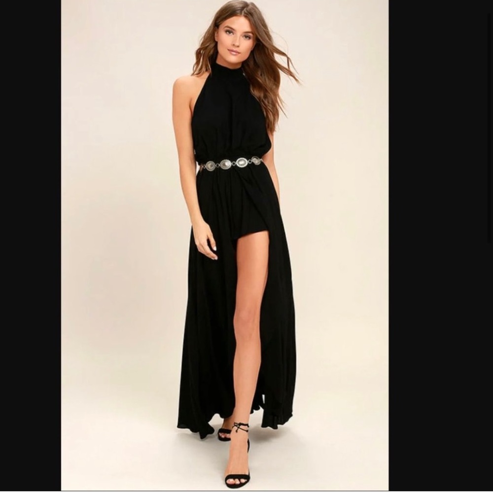 Lulus Secret Hideaway Black Halter Dress
